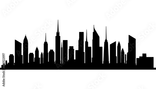 Skyline-Silhouetten von Städten. Die feinen architektonischen Details kommen besonders auf glatten Oberflächen gut zur Geltung.KI Generiert