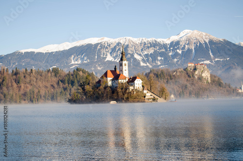 Lake Bled and Bled island in Slovenia