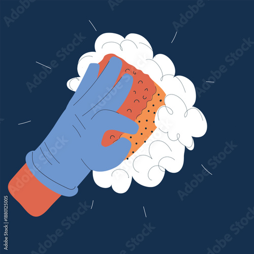 Cartoon vector illustration of hand showing heart gesture with fingers, love, affection and friendship concept
