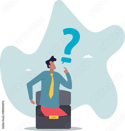 A skeptical businessman ponders a question.about a man and his life.