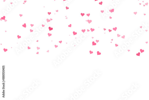 Elegant shower of vibrant pink hearts creating a loving and festive atmosphere on a black backdrop isolated on transparent background
