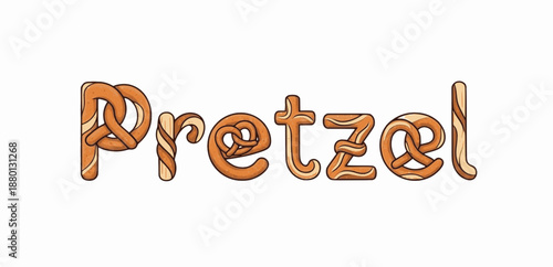 Twisted pretzel typography with braided dough design