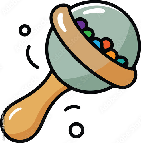 Baby rattle icon