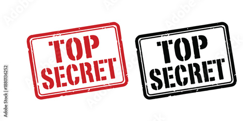 Top Secret Confidential Grunge Stamp Vector Illustration.
