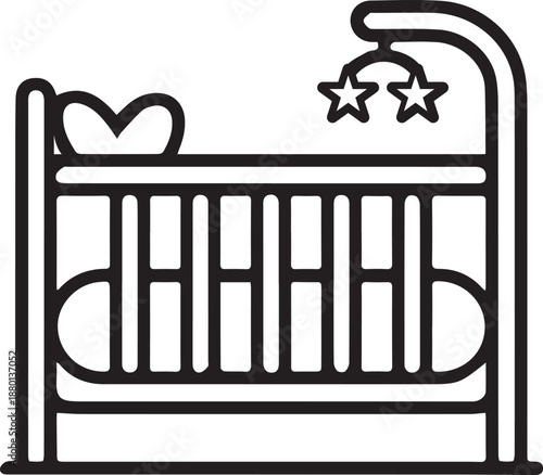 Crib icon silhouette