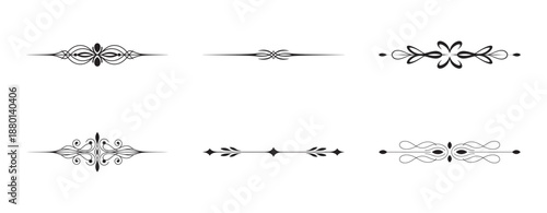 Vintage ornamental dividers set for elegant page decoration and text separation