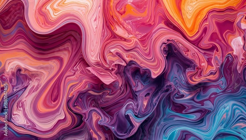 Colorful Abstract Swirls in a Bright Pattern on a Smooth Surface During Daylight Hours