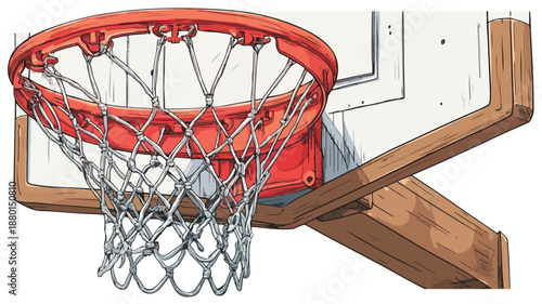 Cartoon Style Basketball Hoop Clipart Vector Illustration for Sports Graphics