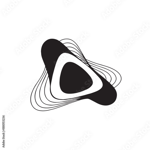 Layered Geometric Membrane Vector Icon for Logistics, Storage, and Packaging Design
