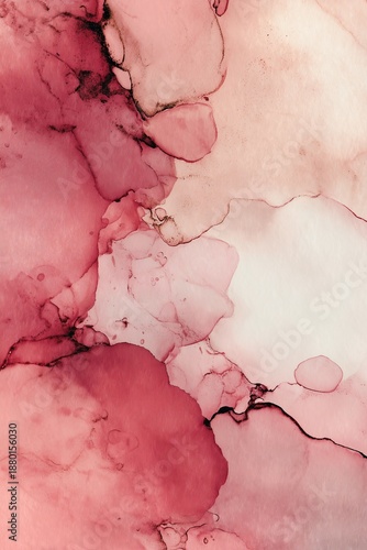 Konstfotografi Elegant Pink Watercolor Alcohol Ink Abstract Background