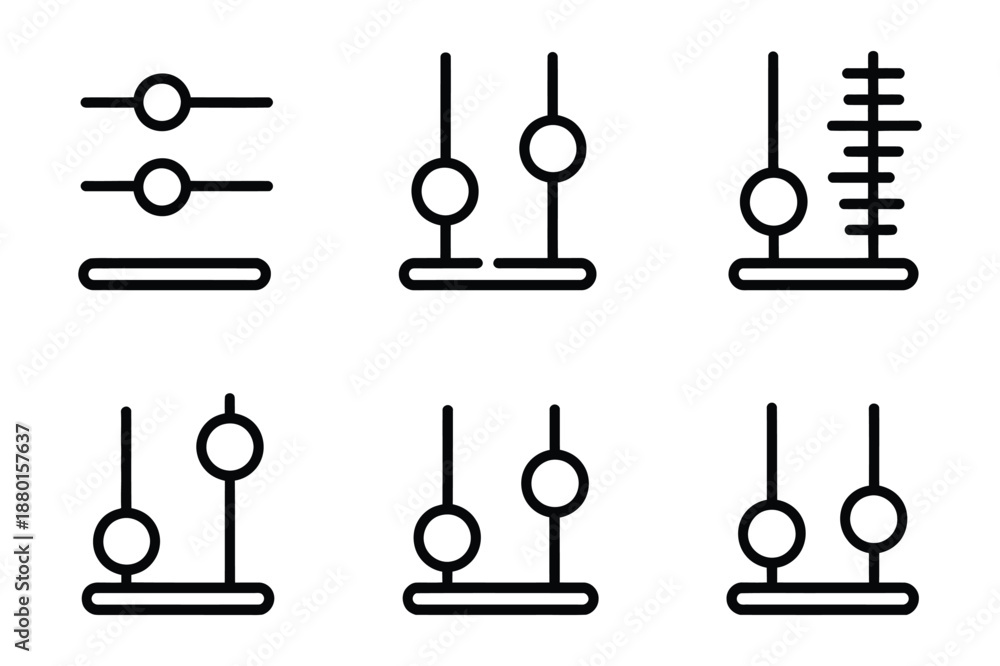 Obraz premium Black Outline Adjustment Slider and Control Panel Icon Set