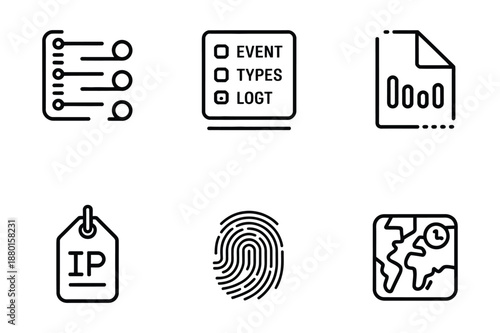Information Technology and Cyber Security Icon Set