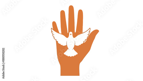 Hand releasing a white dove symbolizing peace and freedom in a serene gesture
