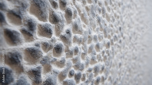 Close-up of a textured surface. the surface appears to be made of a light-colored material, possibly stone or concrete.
