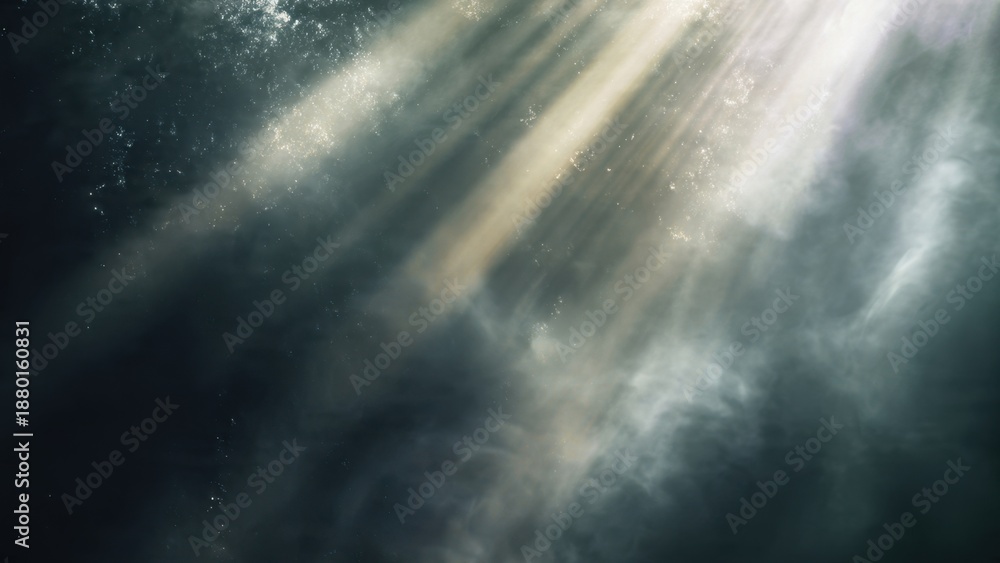 Fototapeta premium Dramatic Light Rays Through Cloudy Sky
