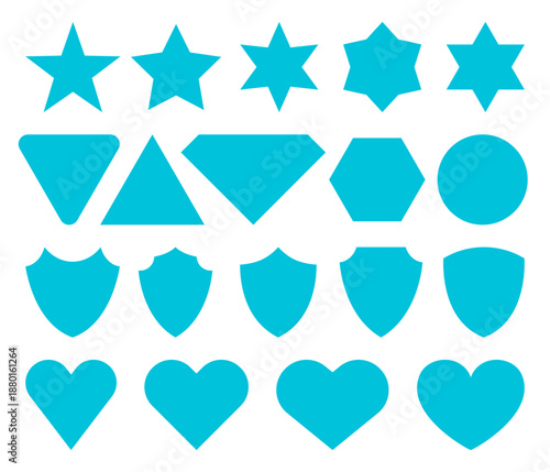 Stars Hearts and Shields Rating Icons