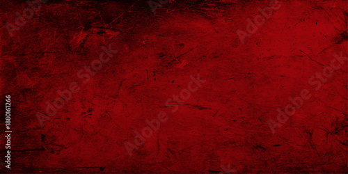 A vintage aged dark red grunge wall texture with a dirty old pattern and black grungy paint design for a textured stone paper backdrop illustration