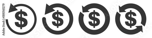 Financial Transaction Refund Icons