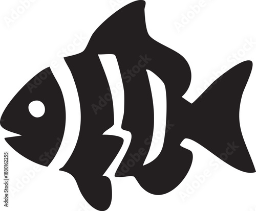 Cute cartoon vector illustration of a wild marine animal silhouette featuring a black orca whale and dolphin design for a sea nature logo or fish icon tattoo art