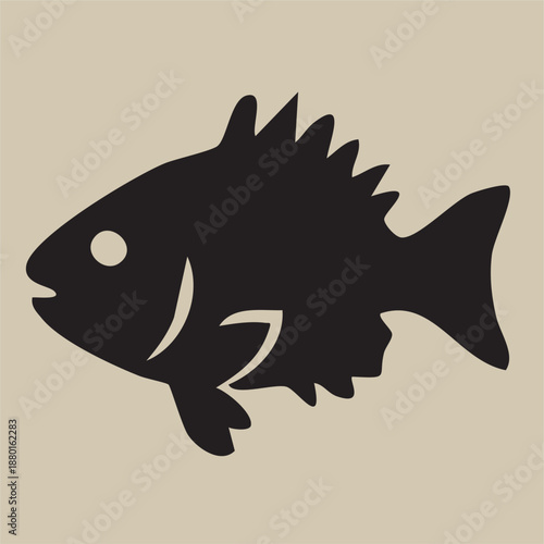 A cute blue cartoon fish vector illustration swimming in the sea with a fin design, capturing the essence of ocean wildlife and nature in a simple art symbol