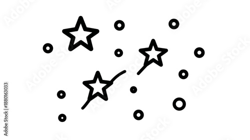 Sparkling Stars Icon Illustration. Simple Line Art Design Element for Magic, Celebration, Night Sky, and Festive Themes