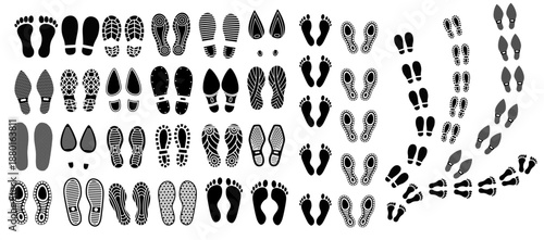 Human Footprint Paths and Tracks Set