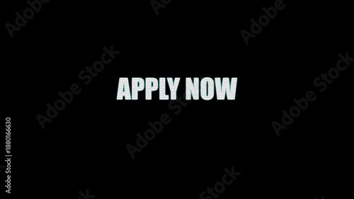We are hiring	apply now text animation