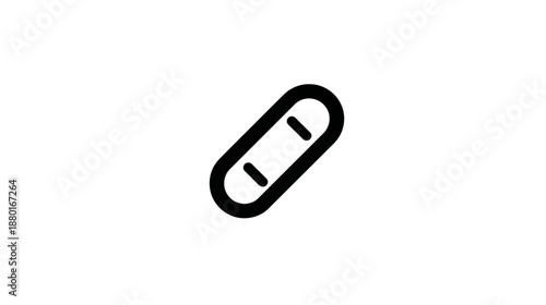 Minimalist black link icon representing connection, hyperlink, chain, or web address for digital design and user interface