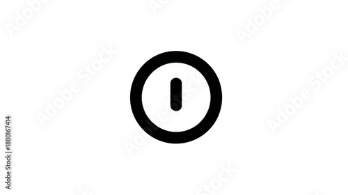 Universal power button icon, an on/off toggle symbol for digital devices, user interfaces, and technology controls.