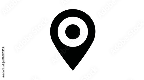 Location pin icon, a map marker symbol for GPS navigation, pinpointing places, address, and position on digital maps.