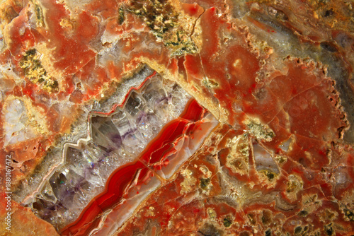 Agate with Amethyst from Riesa in Saxony, Germany
