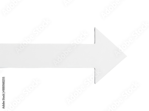 A single white arrow pointing left on a white background