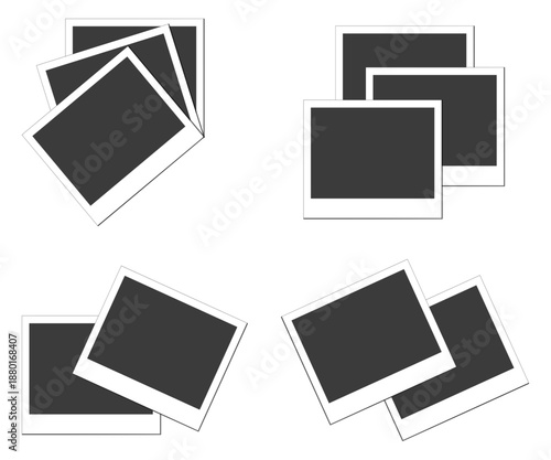 Photo frames realistic, Retro gallery template minimalist concept illustration