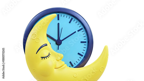 Sleeping Moon and Clock