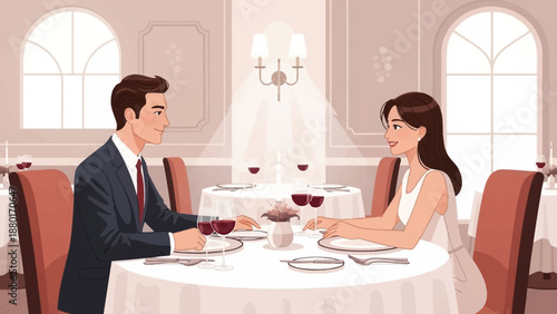 Romantic Dinner - A Couples Intimate Evening at a Fine Restaurant.