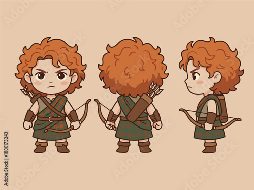 Chibi Archer Character Design.