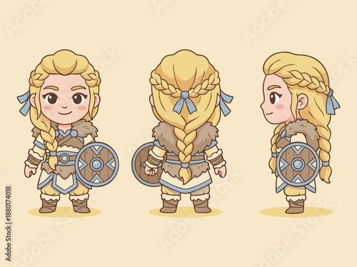 Chibi Viking Warrior Character Design.