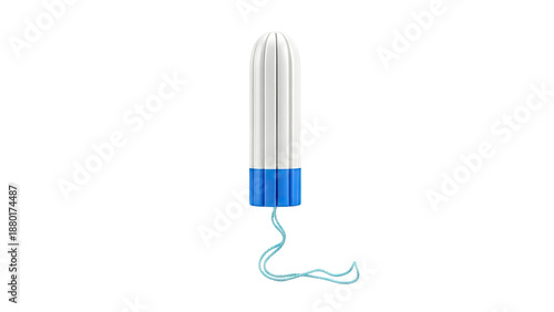 Silver and Blue Tampon with String