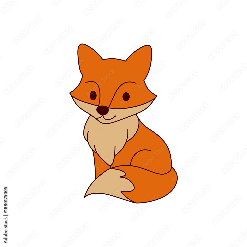 Obraz premium red fox cartoon