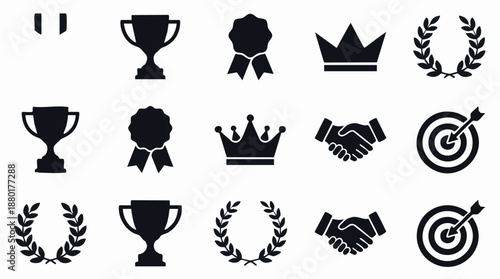 Awards and Recognition Symbols Icons Set