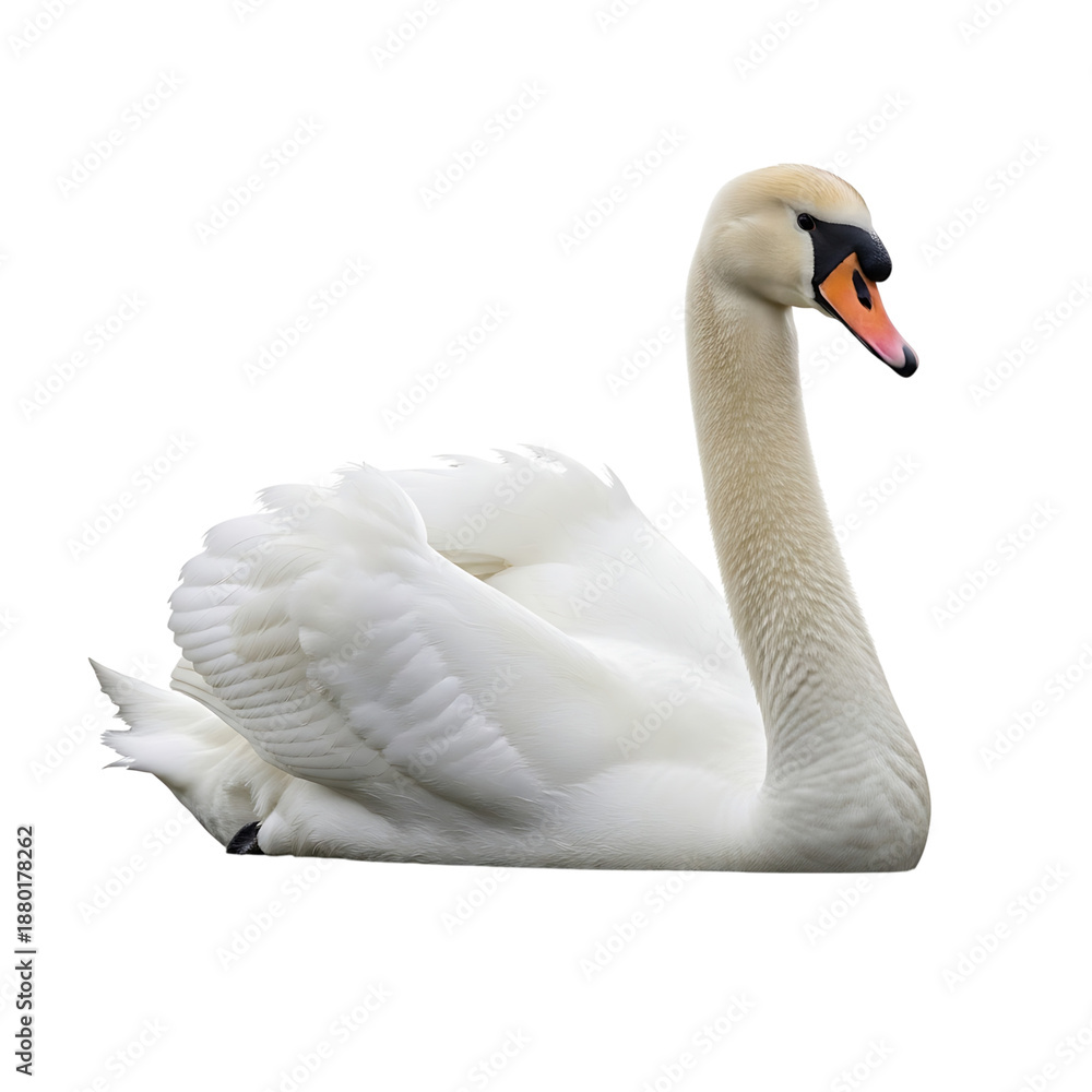 Obraz premium Elegant swan gracefully floating on calm waters