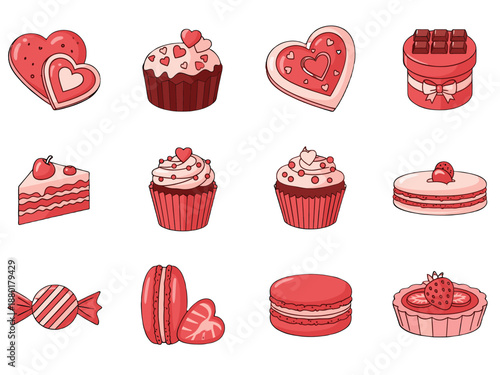 A playful illustration of a red and white striped candy, perfect for representing sweetness, treats, or childhood memories in designs and marketing ma