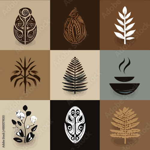 create brand assets for a maoriearthy nature massage therapy brand