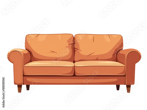 A brown couch with two pillows, suitable for home decor or furniture photography