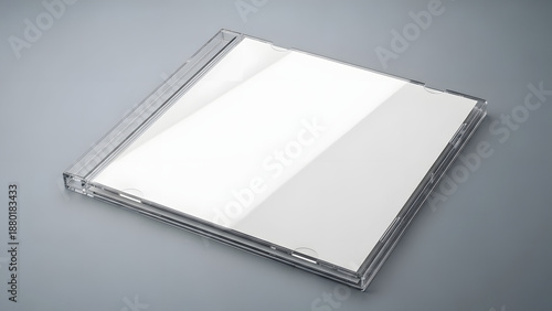 Closed Blank Transparent CD DVD Case Mockup with White Cover Insert