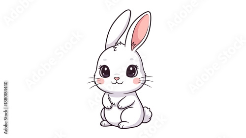 Adorable white bunny rabbit character illustration