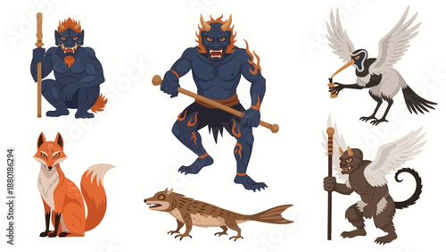 Illustrated Collection of Mythical Japanese Spirits and Yokai Monsters