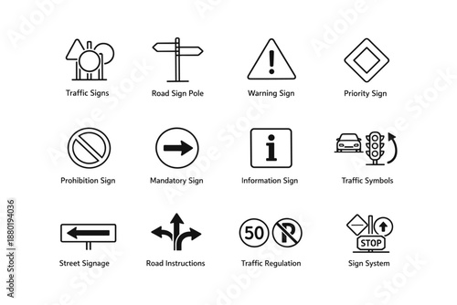 Traffic and road sign symbols: essential guidelines for road safety