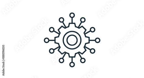 Abstract technology icon representing digital connectivity and network integration.