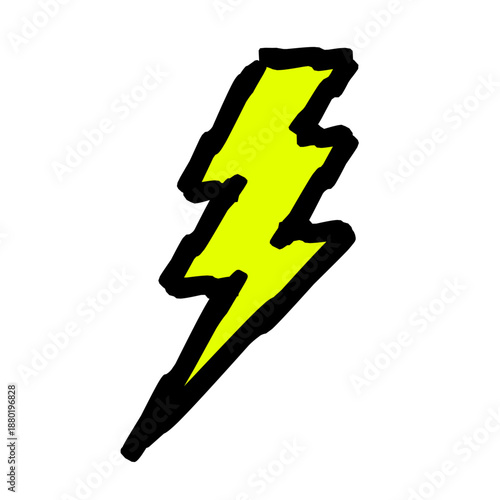 A clean, stylized lightning bolt illustration in vector format, featuring sharp angles and dynamic energy, ideal for power, electricity, and technology themed designs